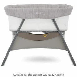 2-1 Beistellbett & Reisebett Side-By-Side ab Geburt - 6 Monate inkl. Matratze & Transporttasche - Fossil - Kollektion 2025