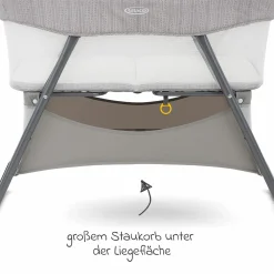 2-1 Beistellbett & Reisebett Side-By-Side ab Geburt - 6 Monate inkl. Matratze & Transporttasche - Fossil - Kollektion 2025