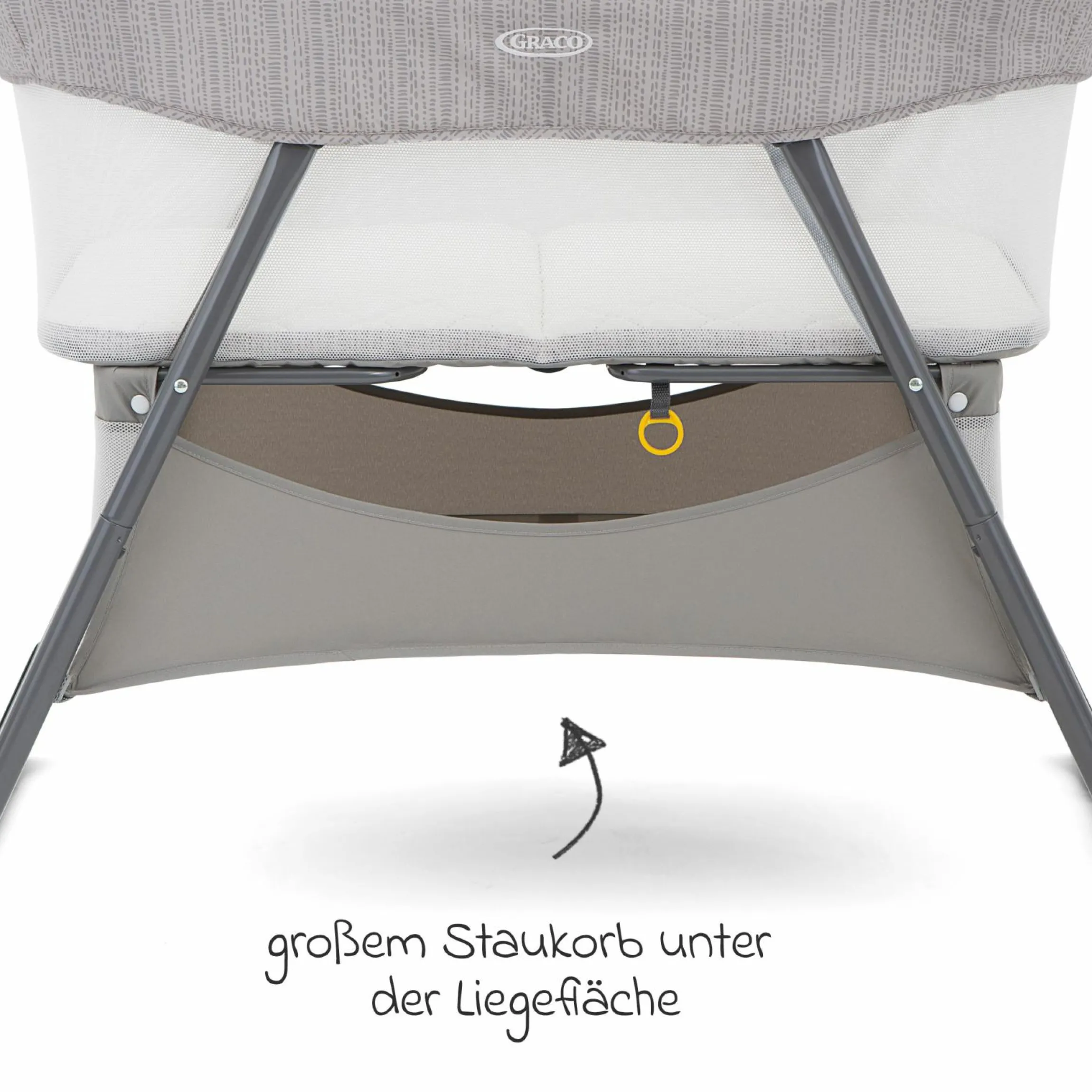 2-1 Beistellbett & Reisebett Side-By-Side ab Geburt - 6 Monate inkl. Matratze & Transporttasche - Fossil - Kollektion 2025