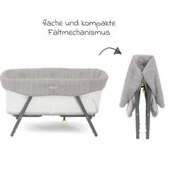 2-1 Beistellbett & Reisebett Side-By-Side ab Geburt - 6 Monate inkl. Matratze & Transporttasche - Fossil - Kollektion 2025