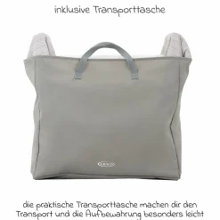 2-1 Beistellbett & Reisebett Side-By-Side ab Geburt - 6 Monate inkl. Matratze & Transporttasche - Fossil - Kollektion 2025