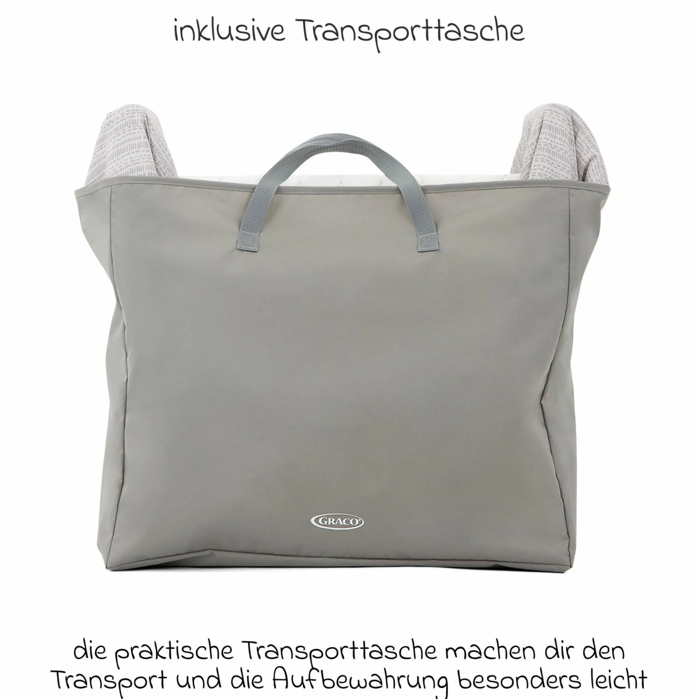 2-1 Beistellbett & Reisebett Side-By-Side ab Geburt - 6 Monate inkl. Matratze & Transporttasche - Fossil - Kollektion 2025