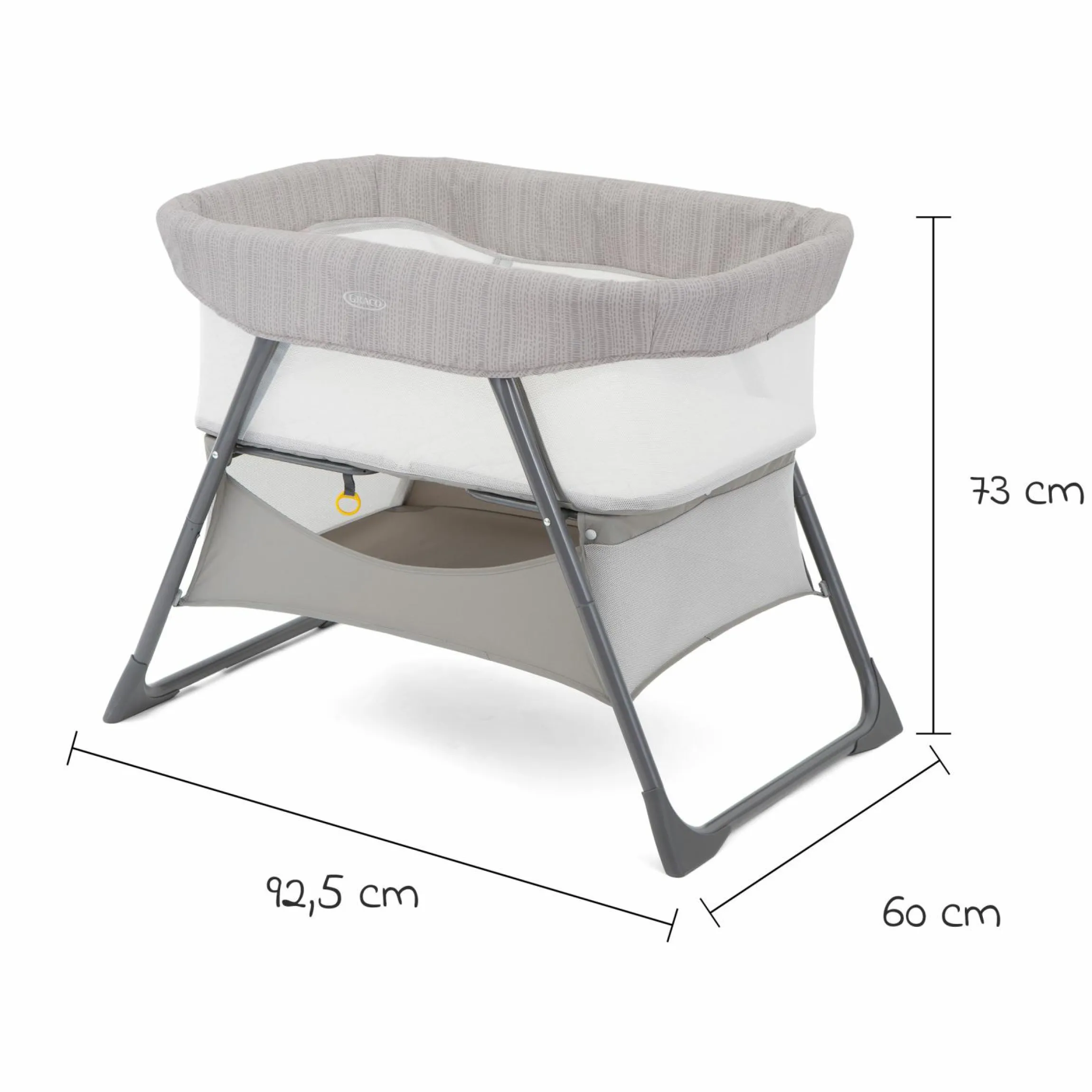 2-1 Beistellbett & Reisebett Side-By-Side ab Geburt - 6 Monate inkl. Matratze & Transporttasche - Fossil - Kollektion 2025