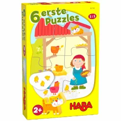 6 erste Puzzles mit Spielfigur - 24 Teile - Bauernhof
