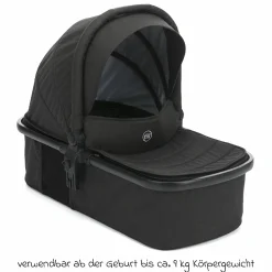 3-1 Kombi-Kinderwagen-Set Fill Jaguar mit Sportsitz, Babywanne & Matratze, Babyschale, Wickeltasche & Wickelauflage, Getränkehalter, Regen- & Insektenschutz - Dunkelgrau Melange