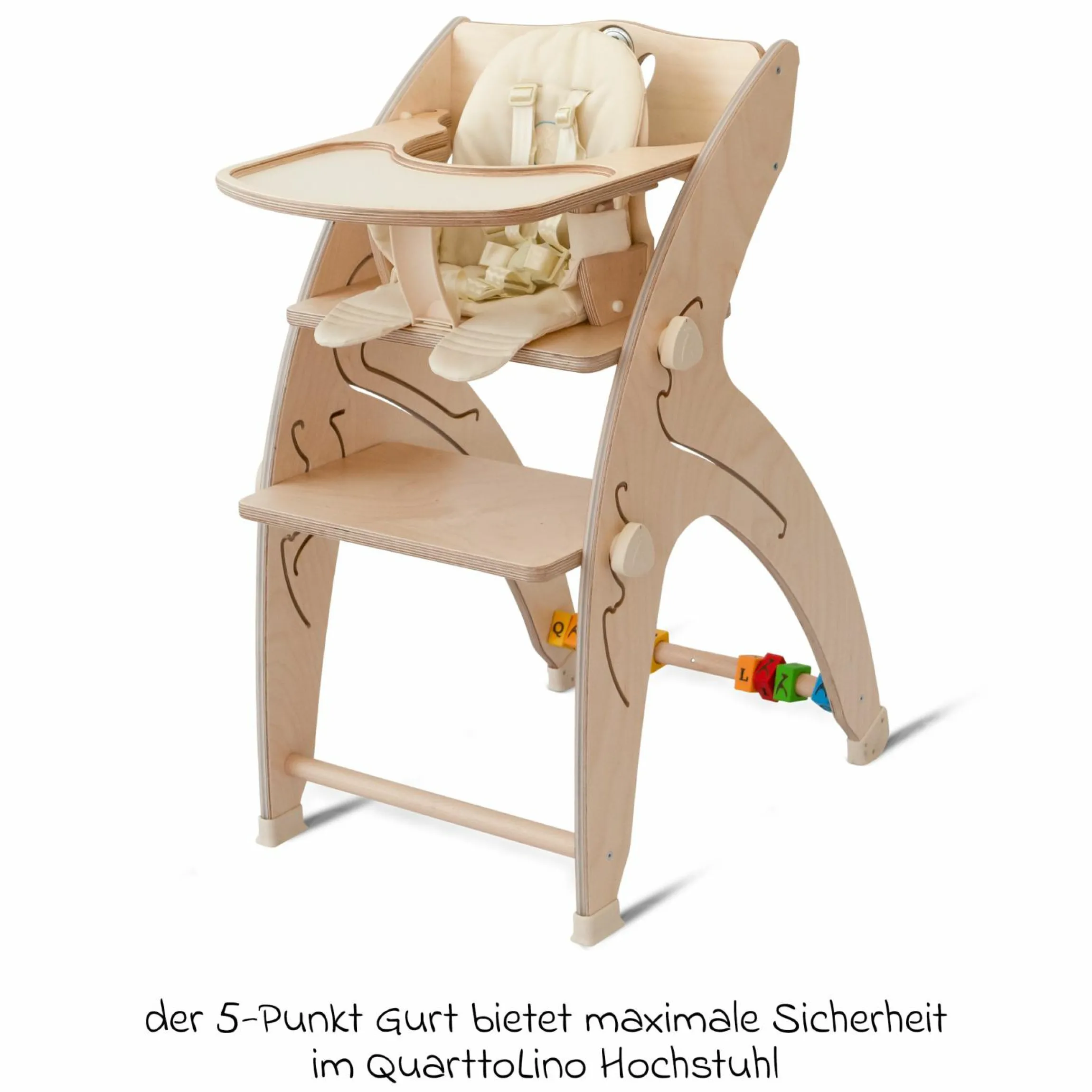 5 Punkt Sicherheitsgurt für Hochstuhl Quarttolino - Beige - Kollektion 2024