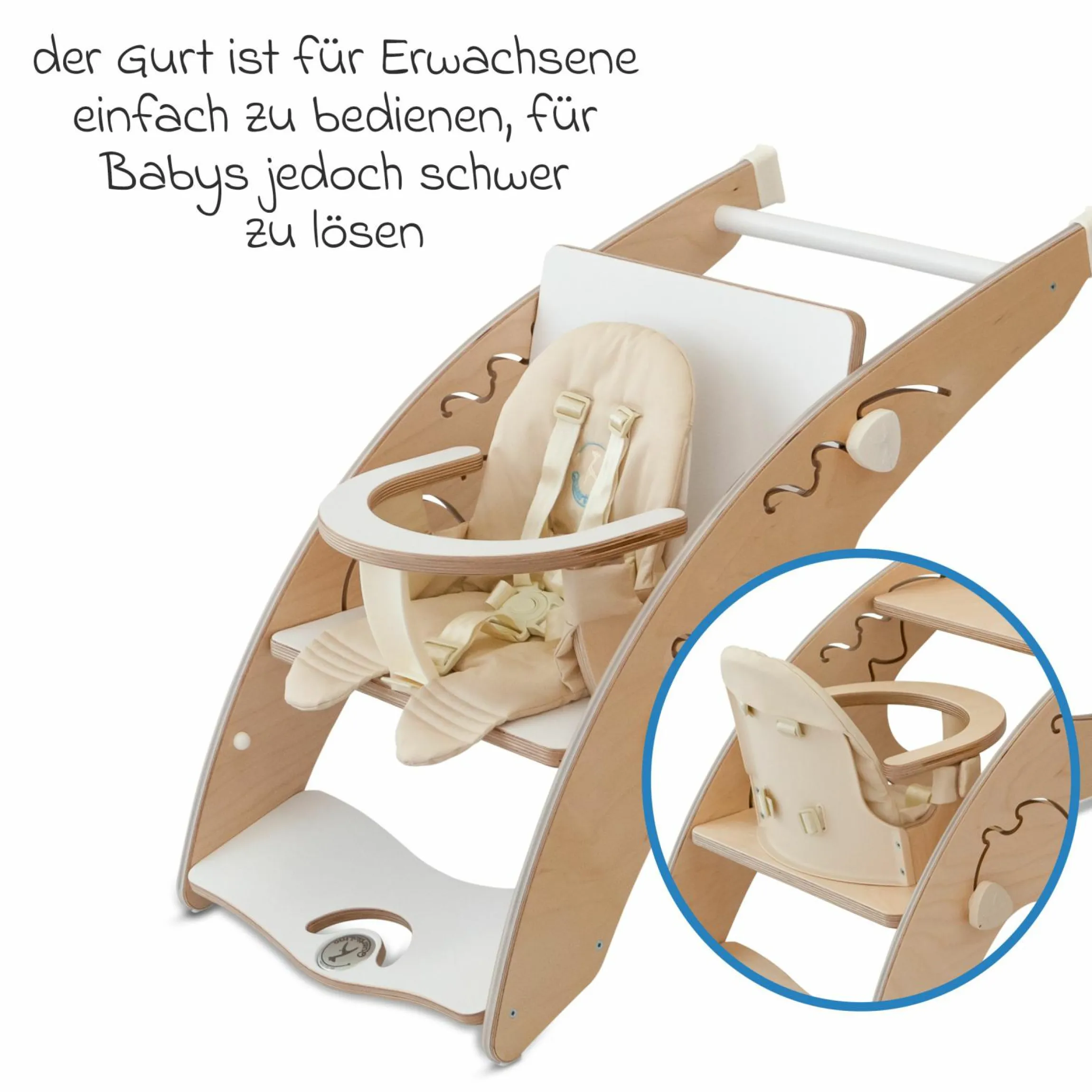 5 Punkt Sicherheitsgurt für Hochstuhl Quarttolino - Beige - Kollektion 2024