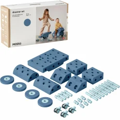 34 tlg. Baukasten Starter-Set Modu Playsystem Dreamer von 0 - 6 Jahre - Deep Blue / Sky Blue