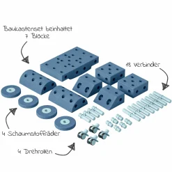 34 tlg. Baukasten Starter-Set Modu Playsystem Dreamer von 0 - 6 Jahre - Deep Blue / Sky Blue