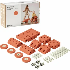 34 tlg. Baukasten Starter-Set Modu Playsystem Dreamer von 0 - 6 Jahre - Burnt Orange / Dusty Green