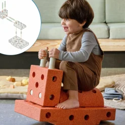 20 tlg. Baukasten Starter-Setset Modu Playsystem Explorer von 0 - 6 Jahre - Burnt Orange / Dusty Green