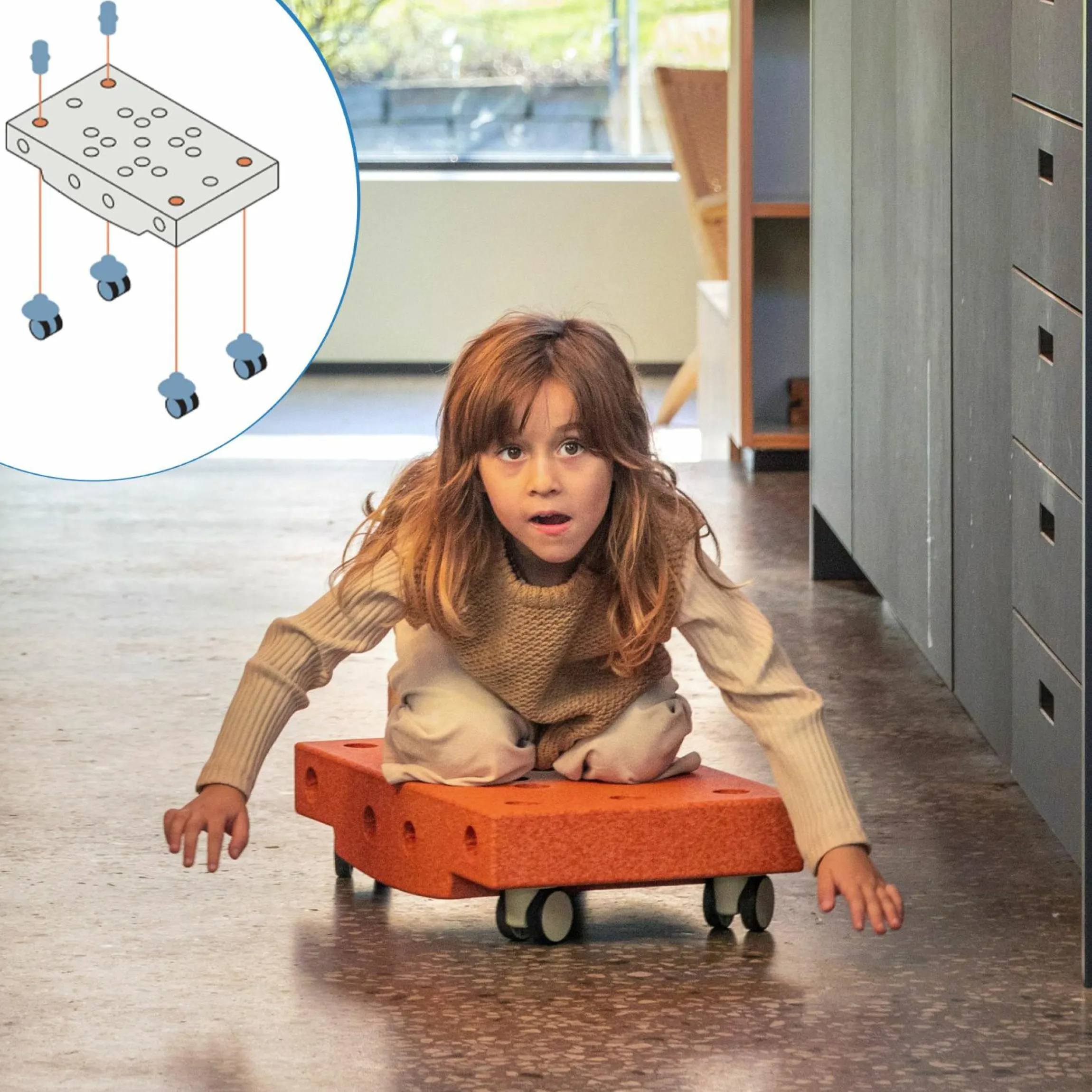 20 tlg. Baukasten Starter-Setset Modu Playsystem Explorer von 0 - 6 Jahre - Burnt Orange / Dusty Green