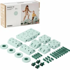34 tlg. Baukasten Starter-Set Modu Playsystem Dreamer von 0 - 6 Jahre - Ocean Mint / Forest Green
