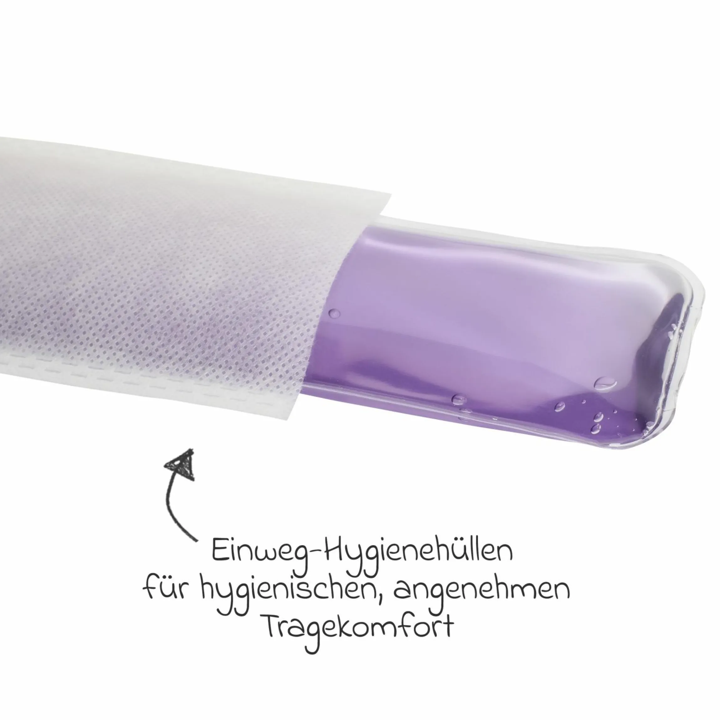 14 tlg. Wochenbett Kühleinlagen Set Mama 2x Kühleinlagen & 12 Einweg-Hygienehüllen - Lila Weiß