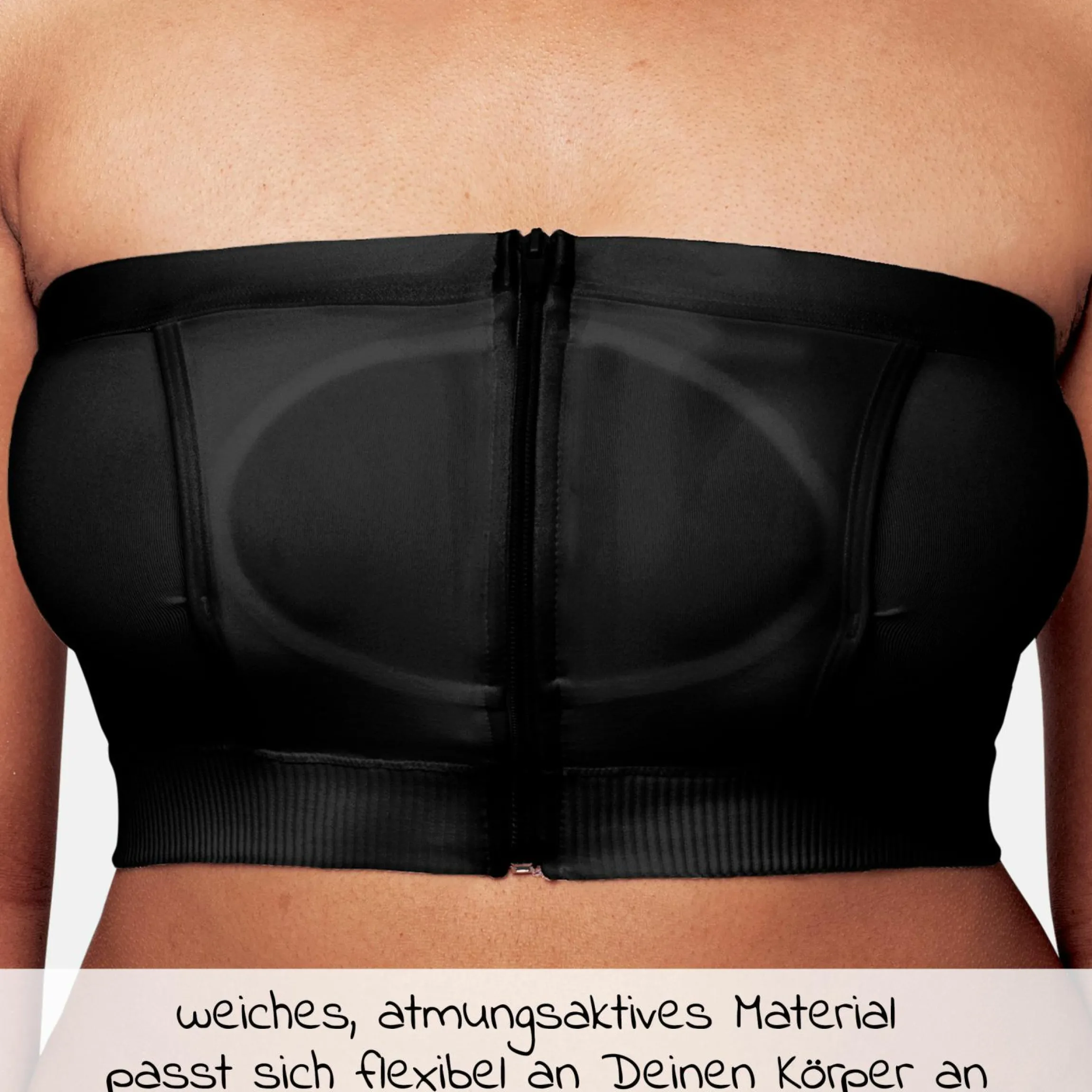Abpump-Bustier Hands-free - Schwarz - Gr. S