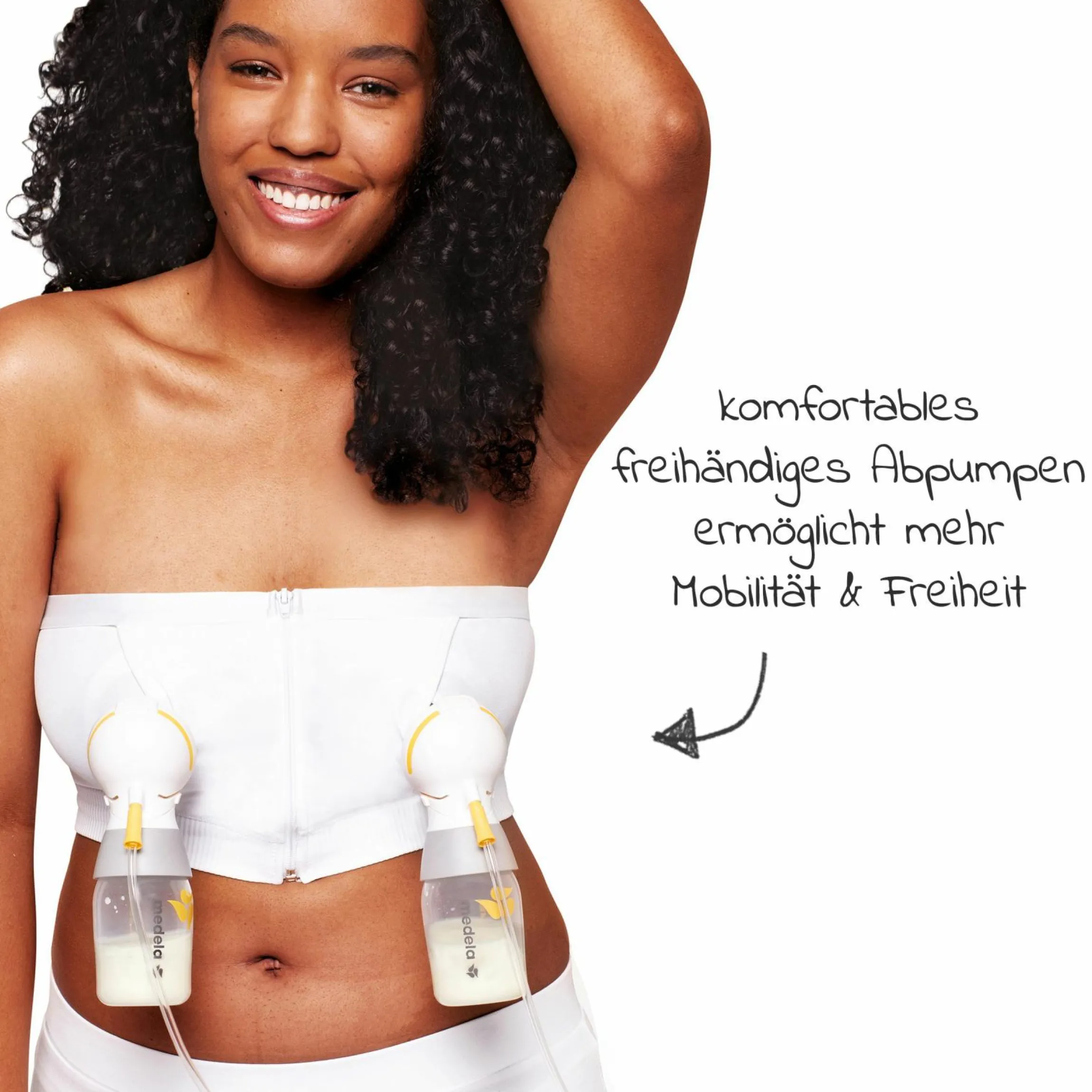 Abpump-Bustier Hands-free - Weiß - Gr. S