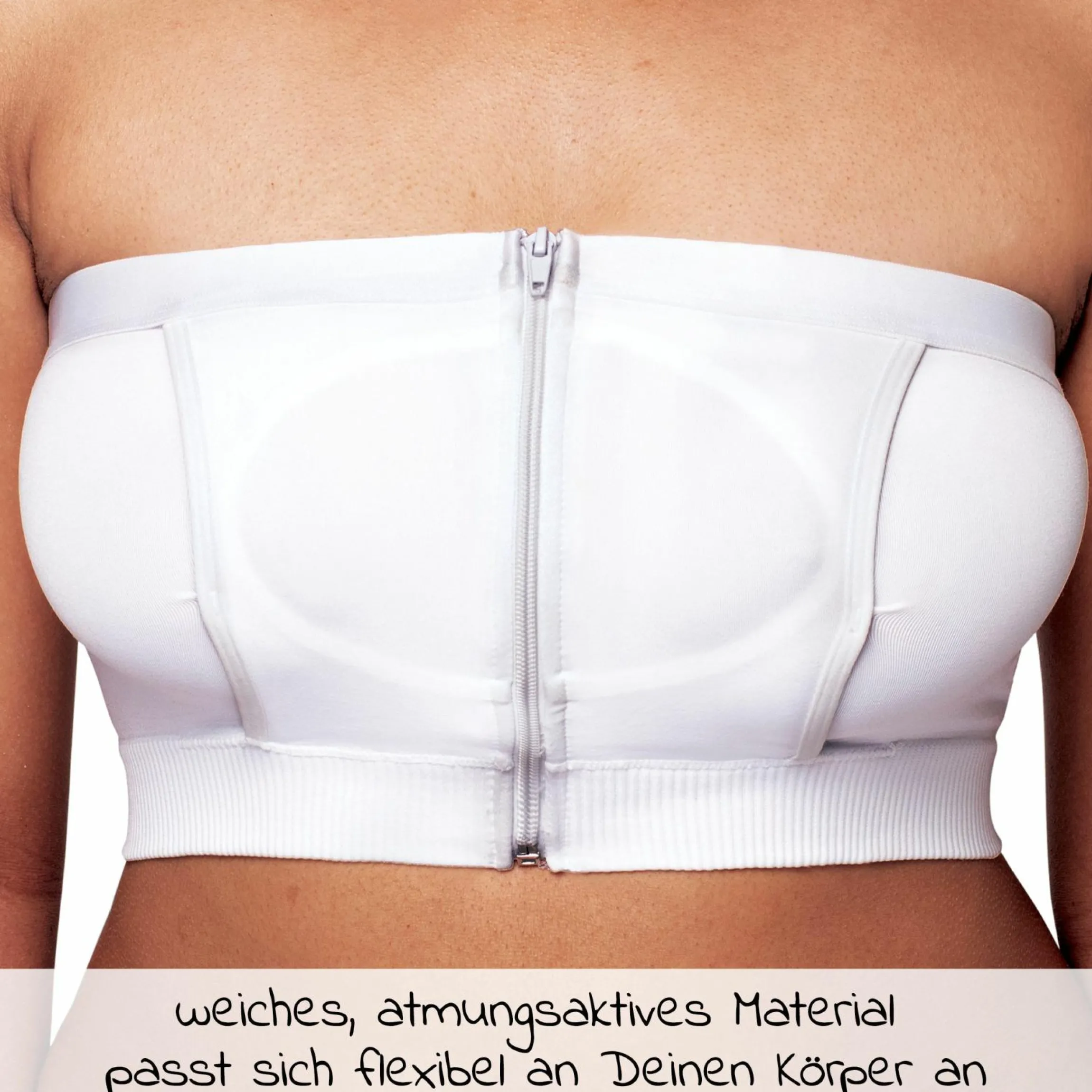 Abpump-Bustier Hands-free - Weiß - Gr. S