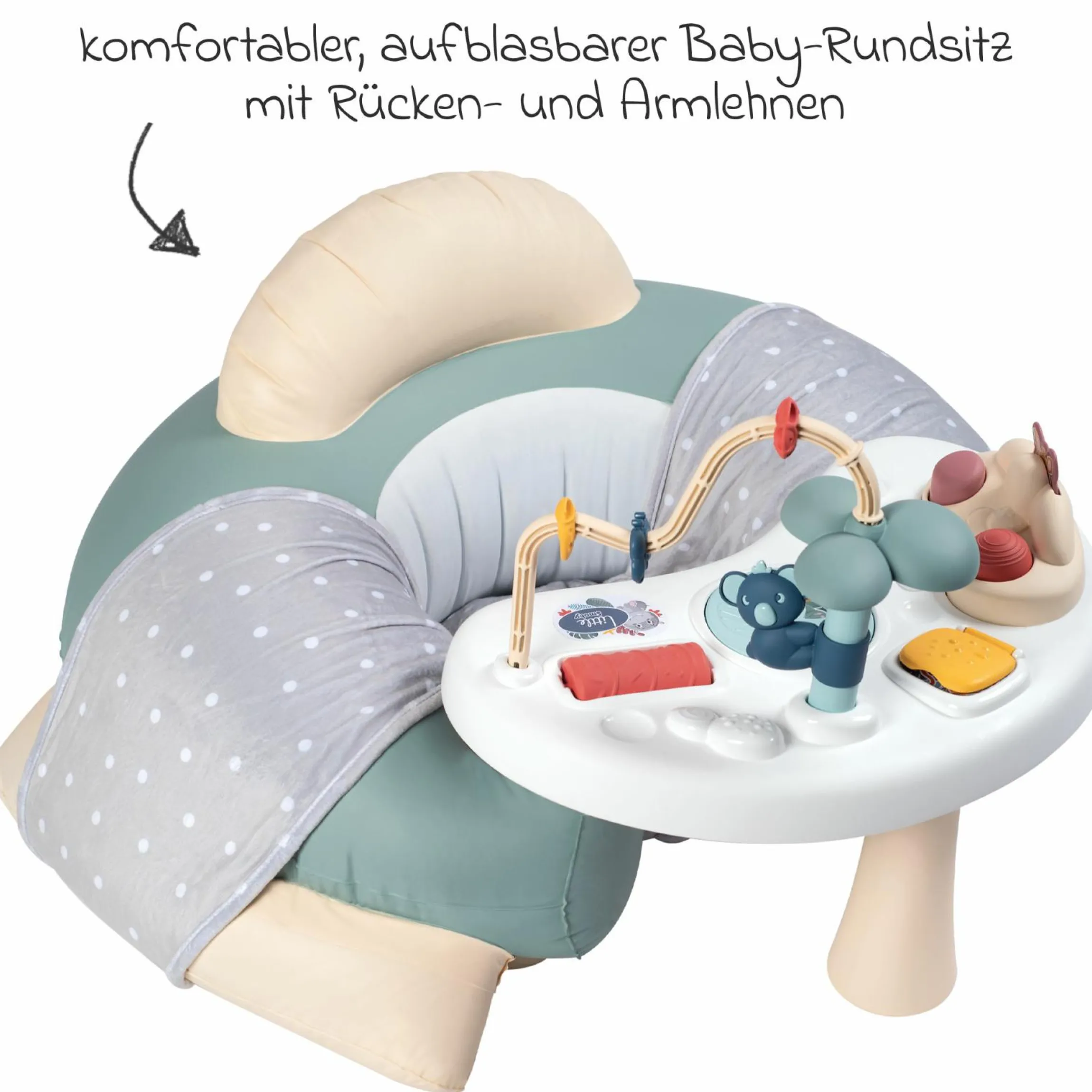 Activity-Tisch mit aufblasbarem Baby-Rundsitz & Motorikspiel