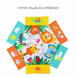 Aktivbogen-Spielmatte mit 30 Bällen, 4 Greiffiguren & Polster 120 x 100 cm - Bunt