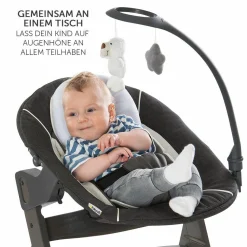 Alpha Charcoal Selectline Newborn Set Deluxe - 4-tlg. Hochstuhl + 2in1 Neugeborenenaufsatz (verstellbar) + Sitzpolster