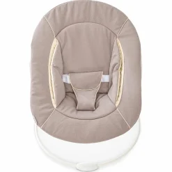 Alpha Move Natur Newborn Set - 5-tlg. Hochstuhl + Aufsatz & Wippe, Essbrett, Sitzkissen - Stretch Beige