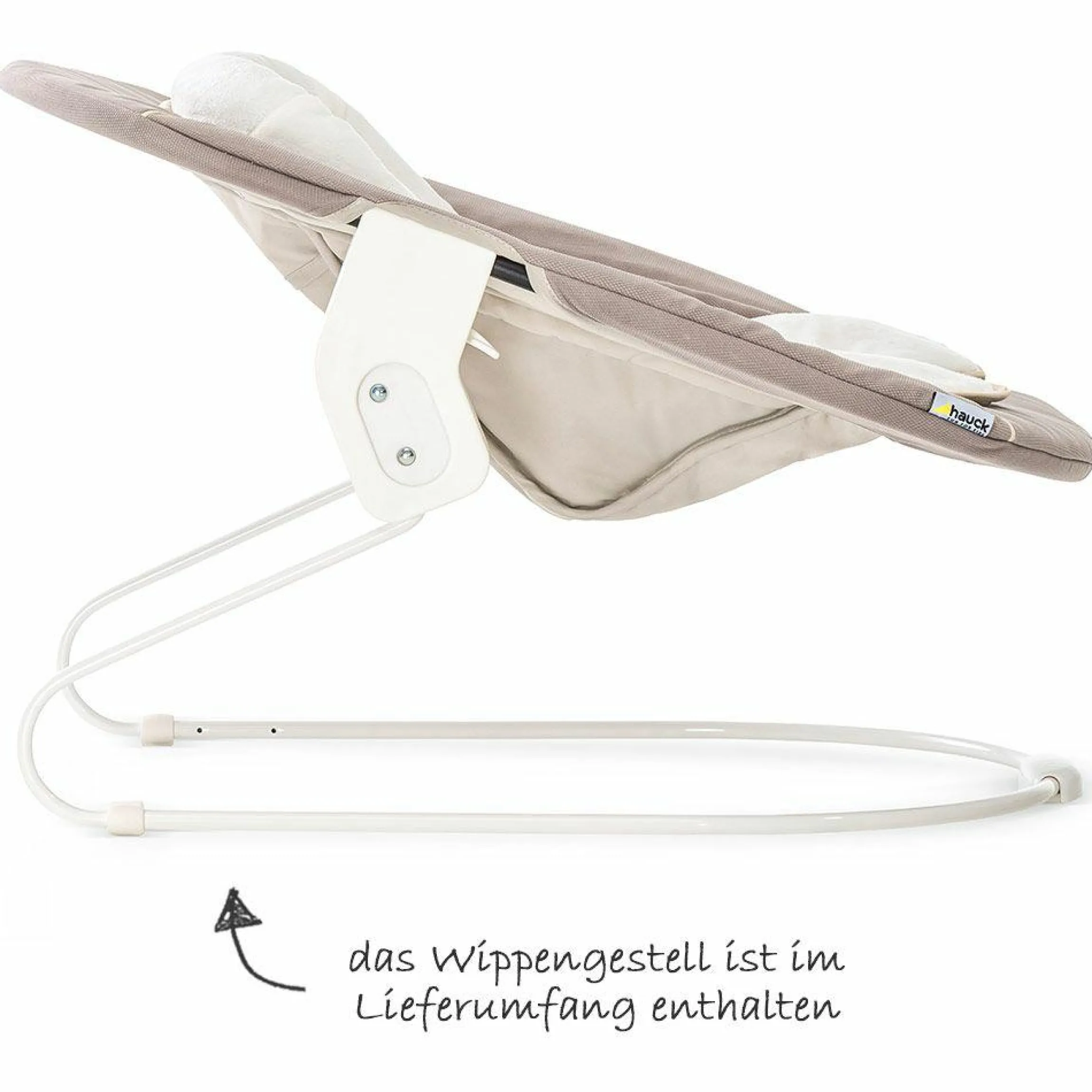 Alpha Move Natur Newborn Set - 5-tlg. Hochstuhl + Aufsatz & Wippe, Essbrett, Sitzkissen - Stretch Beige