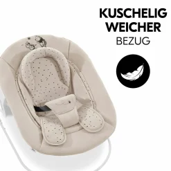 Alpha Plus Black 4-tlg. Newborn Set Disney - Hochstuhl + 2in1 Babyaufsatz & Wippe + Sitzkissen - Winnie Pooh