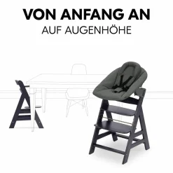 Alpha Plus Dark Grey Newborn Set - Hochstuhl + Neugeborenenaufsatz