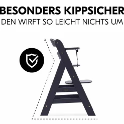 Alpha Plus Dark Grey Newborn Set - Hochstuhl + Neugeborenenaufsatz