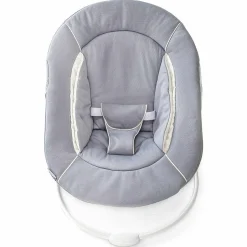 Alpha Plus Grey Newborn Set - 4-tlg. Hochstuhl + Neugeboreneneinsatz & Wippe Stretch Grey + Sitzpolster