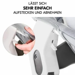 Alpha Plus Mint 4-tlg. Newborn Set - Hochstuhl + 2in1 Babyaufsatz & Wippe + Sitzkissen - Stretch Grey