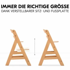 Alpha Plus Nature Grey Newborn Set - Hochstuhl + Neugeborenenaufsatz - Pastell Bear