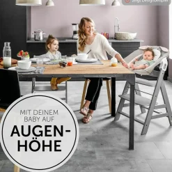 Alpha Plus Select Charcoal 4-tlg. Newborn Set Disney - Hochstuhl + 2in1 Babyaufsatz & Wippe Bambi + Sitzkissen Minnie Mouse - Rose