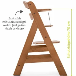 Alpha Plus Walnut Newborn Set Deluxe - 4-tlg. Hochstuhl + 2in1 Neugeboreneneinsatz (verstellbar) + Sitzpolster