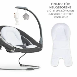 Alpha Plus Weiß Newborn Set Deluxe - 4-tlg. Hochstuhl + 2in1 Neugeboreneneinsatz (verstellbar) + Sitzpolster