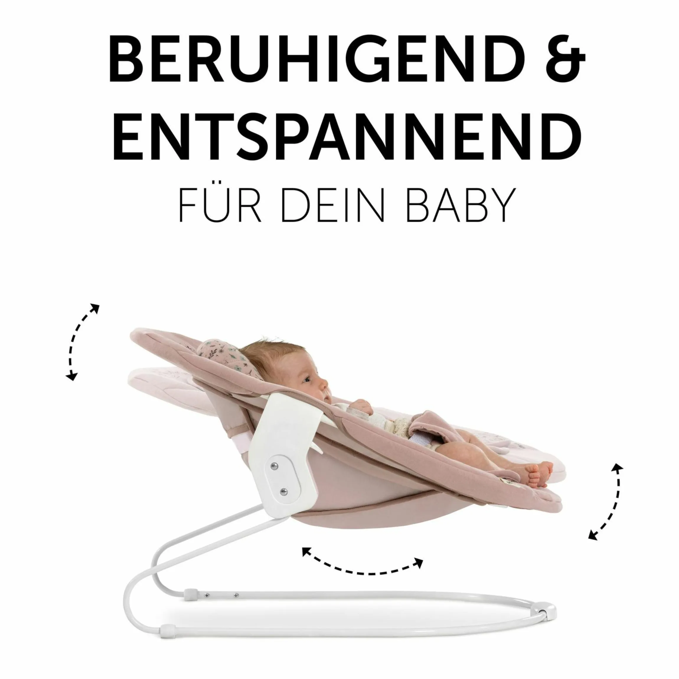 Alpha Plus White Newborn Set Bambi Rose - 4-tlg. Hochstuhl + Neugeborenenaufsatz + Sitzkissen