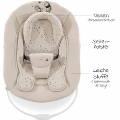 Alpha Plus White 4-tlg. Newborn Set Disney Pooh - Hochstuhl + Neugeborenenaufsatz & Wippe + Sitzkissen