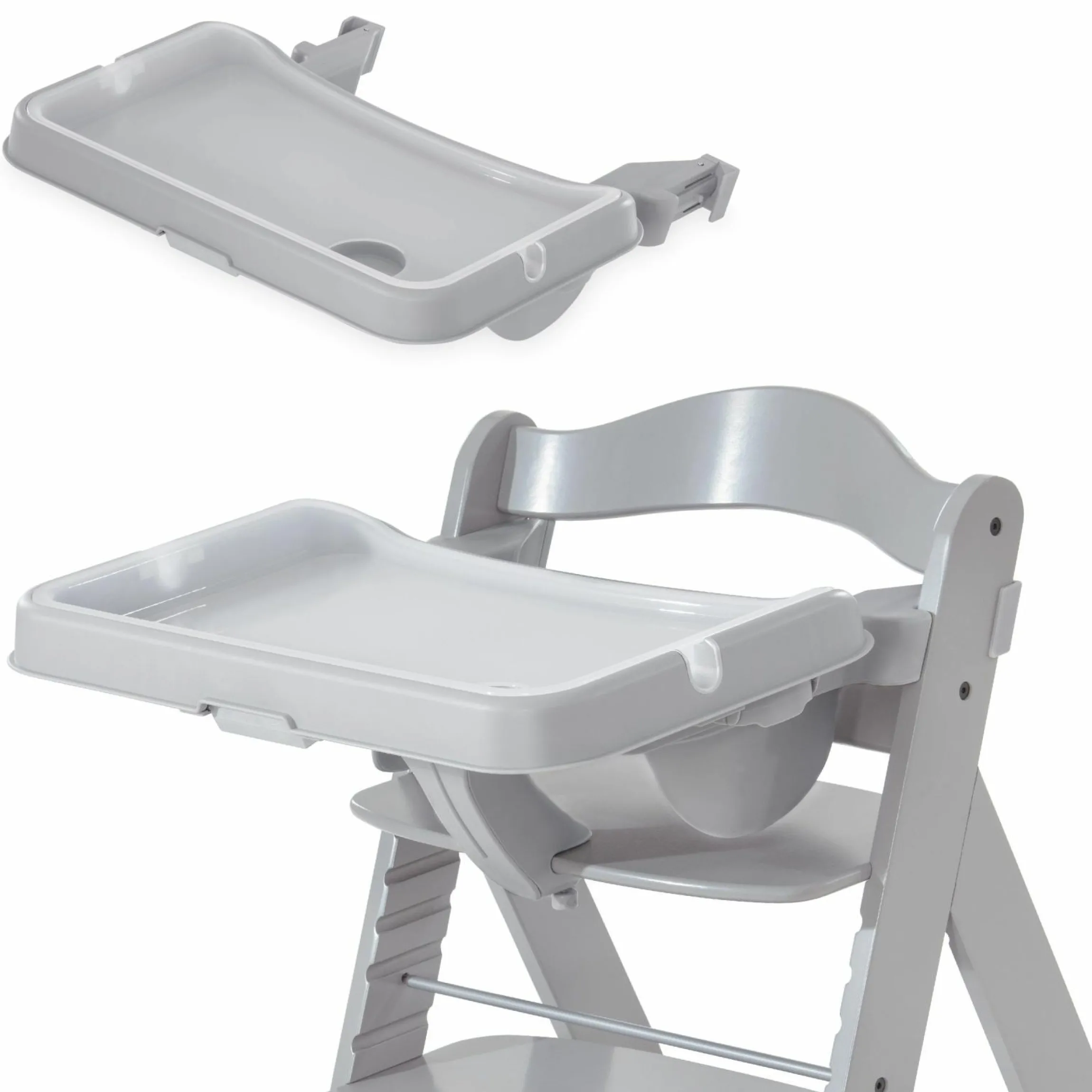 Alpha Tray - 2-teiliges Essbrett & Tisch für Alpha Hochstühle - Grey / Grau