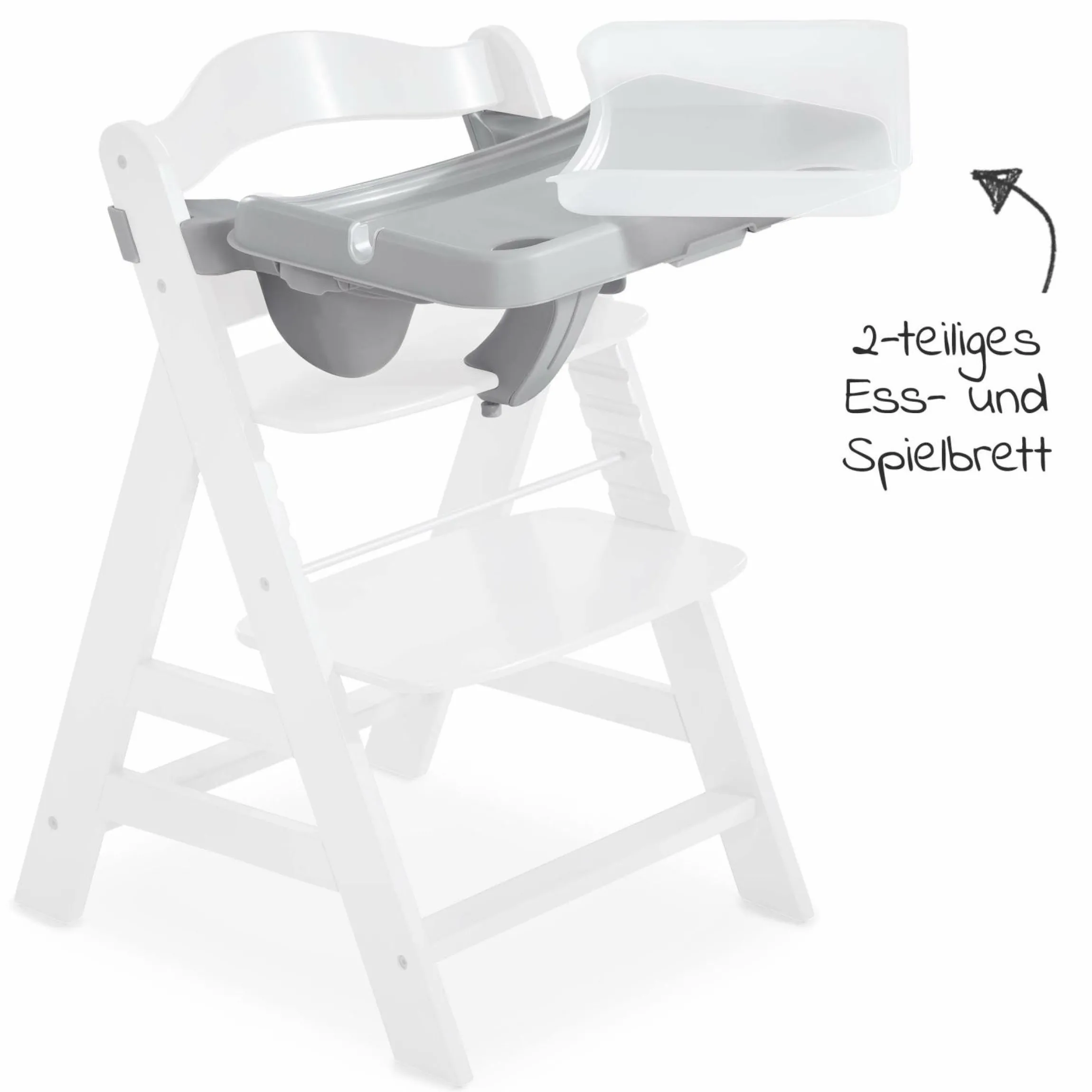 Alpha Tray - 2-teiliges Essbrett & Tisch für Alpha Hochstühle - Grey / Grau