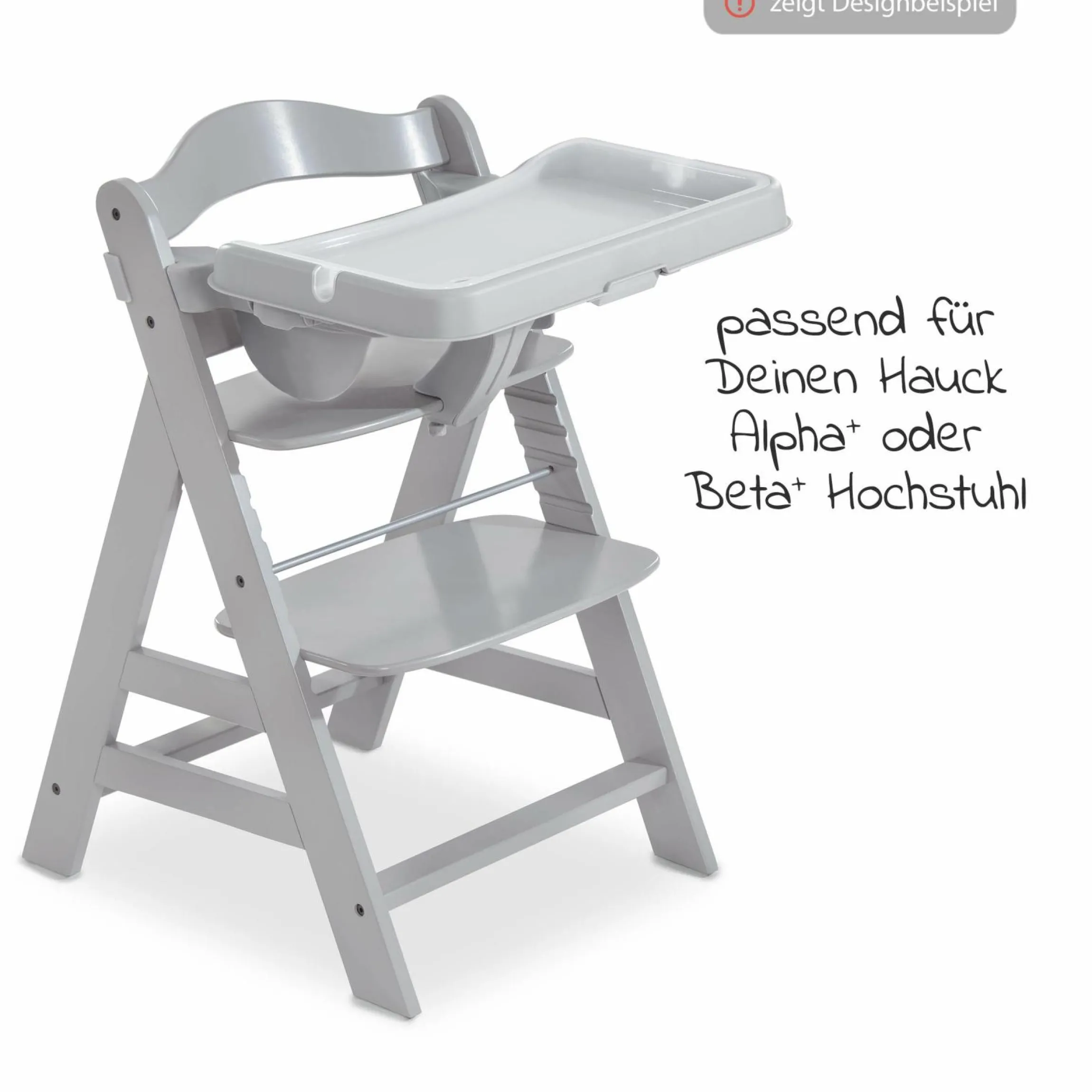 Alpha Tray - 2-teiliges Essbrett & Tisch für Alpha Hochstühle - Grey / Grau