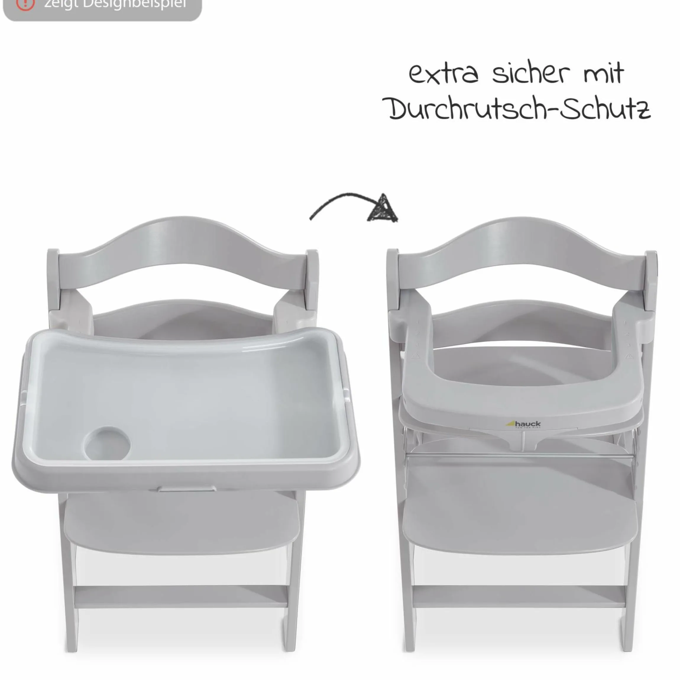 Alpha Tray - 2-teiliges Essbrett & Tisch für Alpha Hochstühle - Grey / Grau