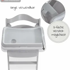 Alpha Tray - 2-teiliges Essbrett & Tisch für Alpha Hochstühle - Grey / Grau