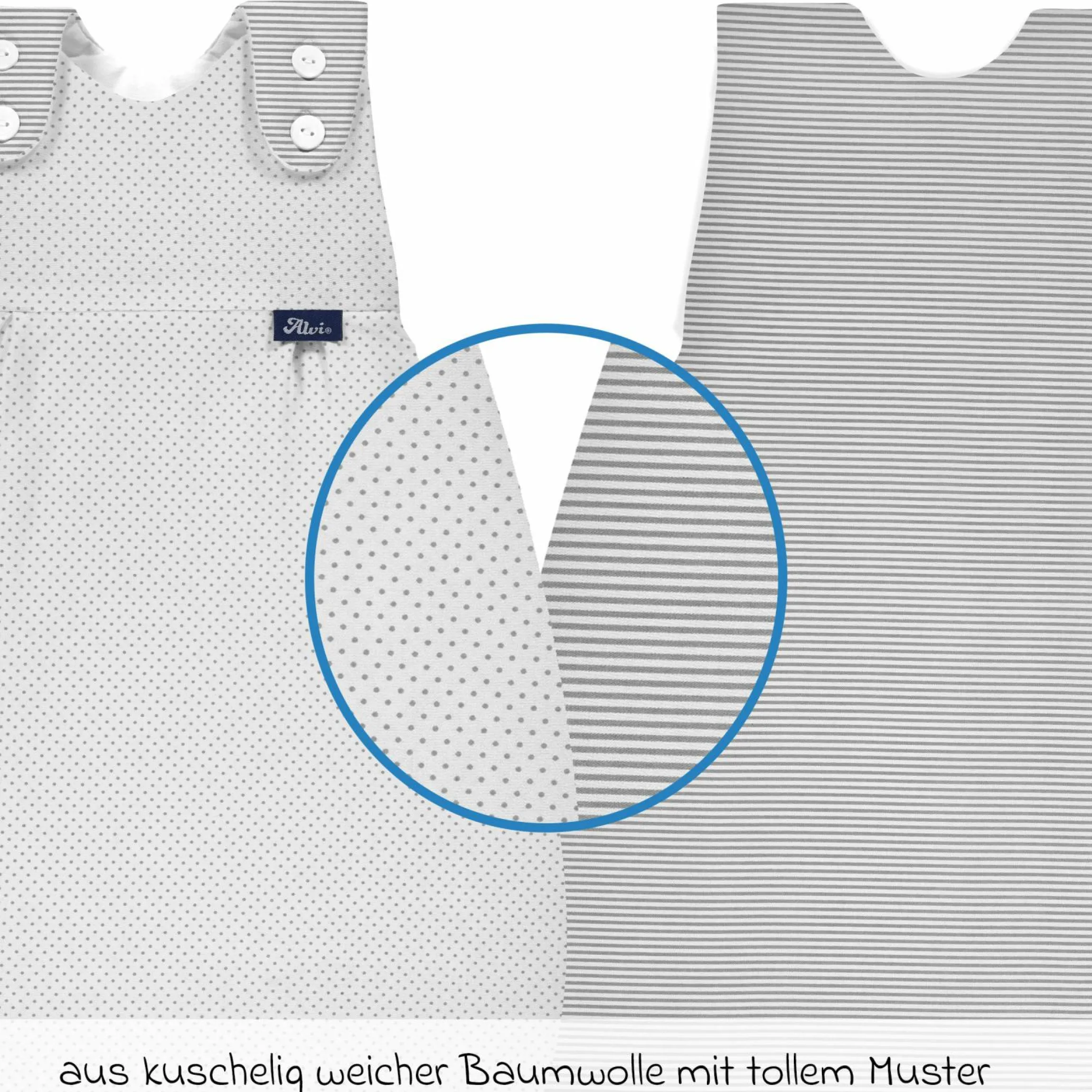 Außensack Baby-Mäxchen - Dots - Grey - Gr. 50/56
