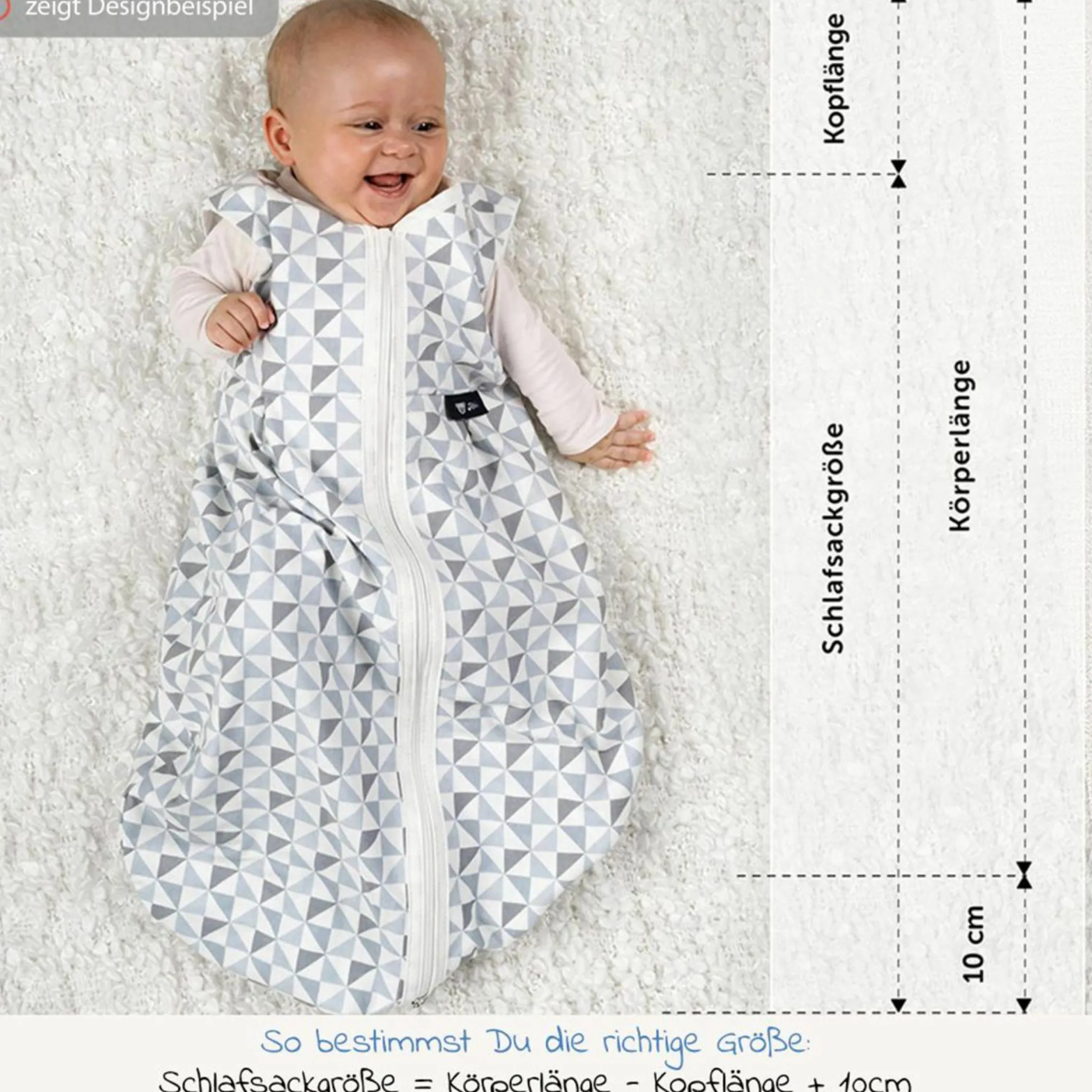 Außensack Baby-Mäxchen - Dots - Grey - Gr. 50/56