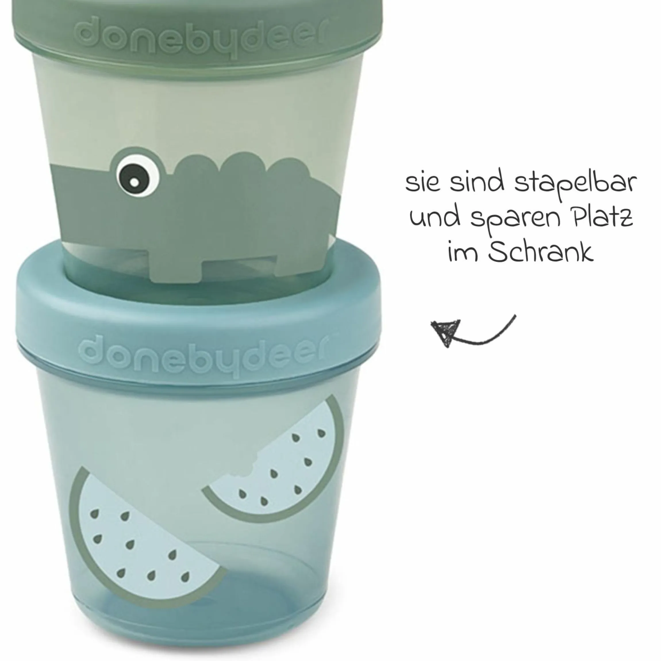 Aufbewahrungsbehälter 3er Pack - Croco - Grün