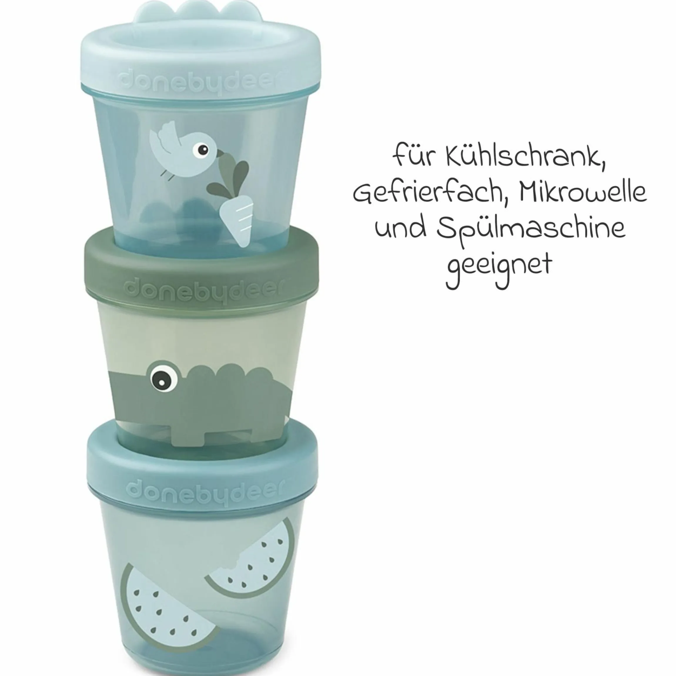 Aufbewahrungsbehälter 3er Pack - Croco - Grün