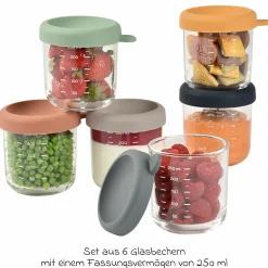 Aufbewahrungsbehälter 6er Pack aus Glas 250 ml - Sunrise