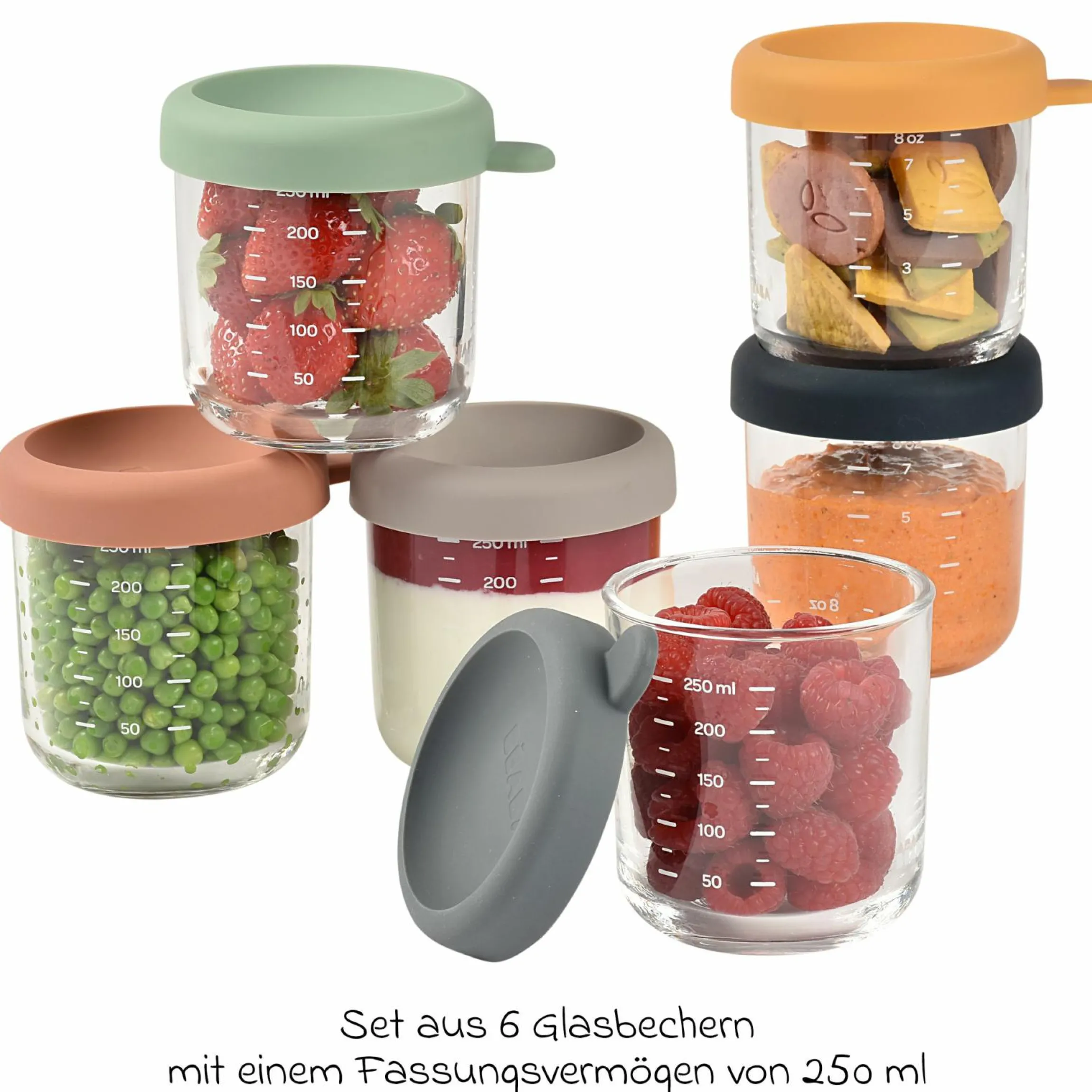 Aufbewahrungsbehälter 6er Pack aus Glas 250 ml - Sunrise