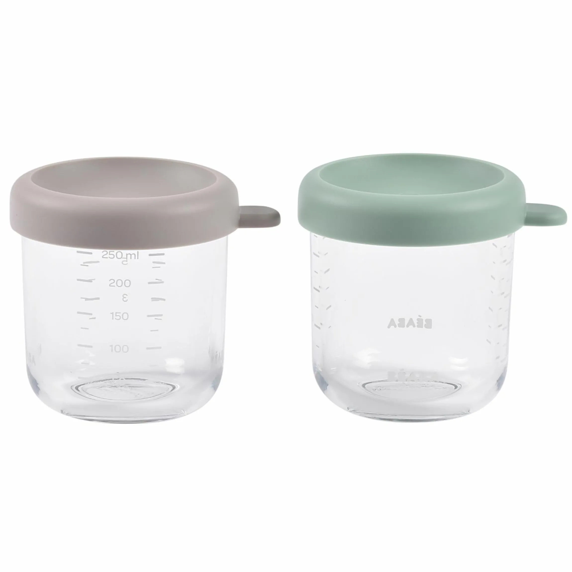 Aufbewahrungsbehälter 2er Pack aus Glas 250 ml - Sage Green Gazelle