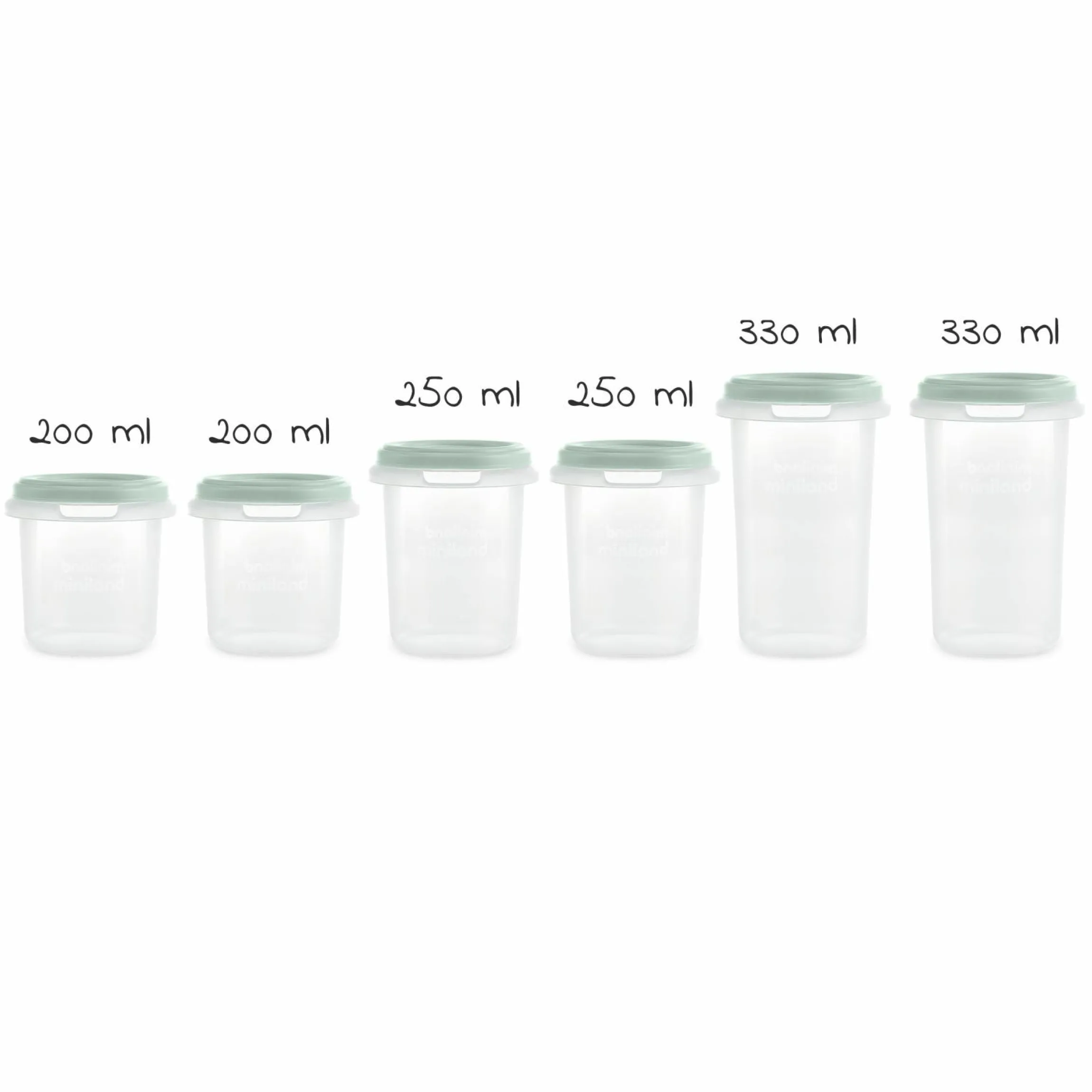 Aufbewahrungsbehälter 6er Pack 200 + 250 + 330 ml - Mint